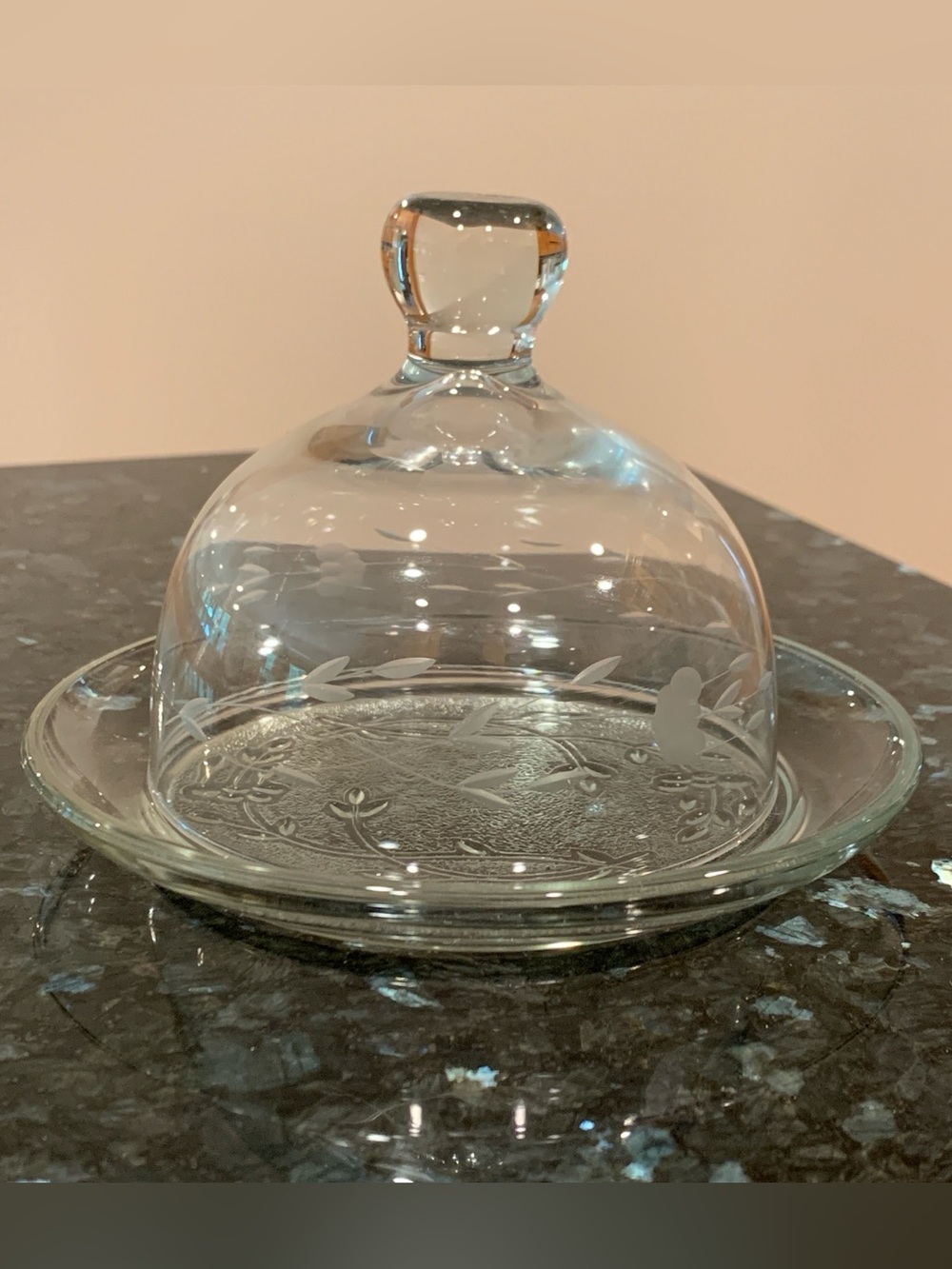 Princess House Heritage Crystal Dome Butter Dish Cheese Server #461 Excellent